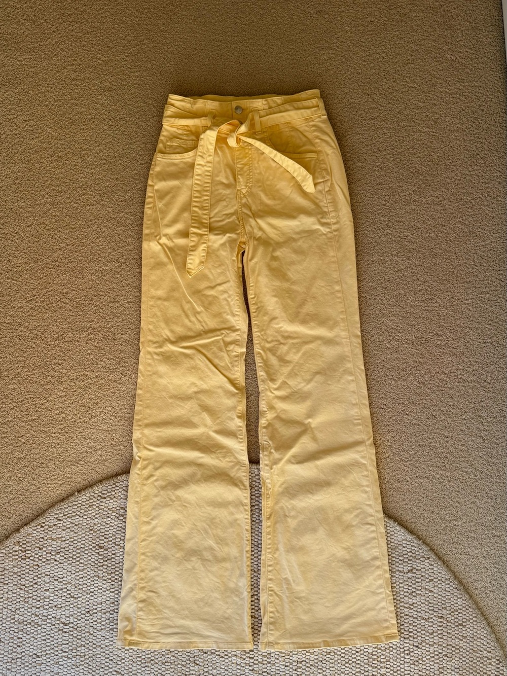 Veronica Beard Rosanna Wide-Leg High Rise Pants - Baby Yellow